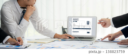 Invoice on computer screen from accounting application. brisk. Invoice on computer screen from accounting application. brisk. 138823759
