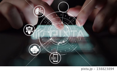 AI Artificial Intelligence Virtual Assistant for Smart Business Funnel 138823894