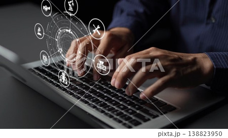 Mechanized industry automation with robotic arms, gears and production line icons Funnel Mechanized industry automation with robotic arms, gears and production line icons Funnel 138823950