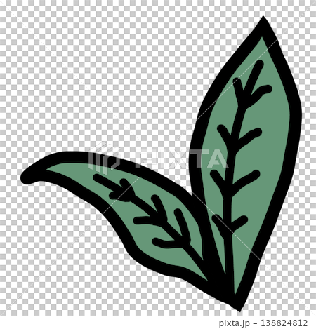 新茶葉的簡單插圖。 新茶葉的簡單插圖。 138824812