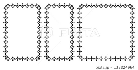 Set of square frames with abstract flower pattern 138824964