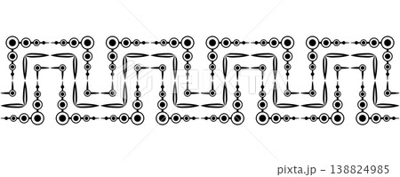 Black geometric complex zigzag seamless border 138824985