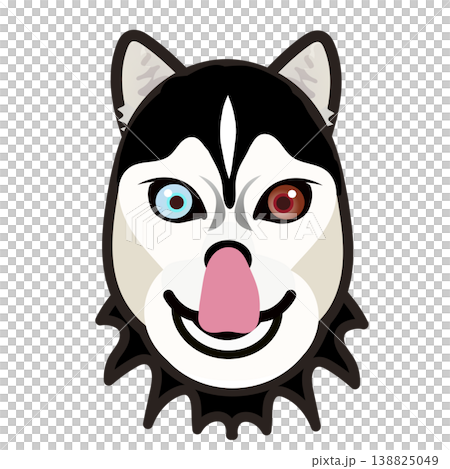 シベリアンハスキーの顔イラスト 138825049