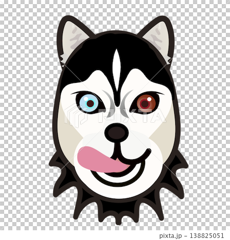 シベリアンハスキーの顔イラスト 138825051