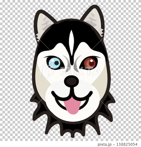 シベリアンハスキーの顔イラスト 138825054