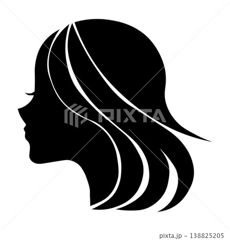 ロングヘアの女性横顔・美容イメージ ロングヘアの女性横顔・美容イメージ 138825205