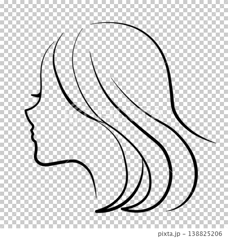 Long-haired woman's profile and beauty image Long-haired woman's profile and beauty image 138825206