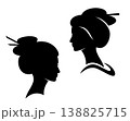 elegant japanese geisha black and white vector silhouette head portrait 138825715