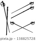 crossed epee swords and blade with scabbard black vector design 138825728