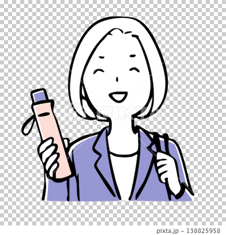 Women in suits with folding umbrellas - 2 colors Women in suits with folding umbrellas - 2 colors 138825958