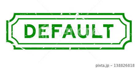 Grunge green default word rubber seal stamp on white background 138826818