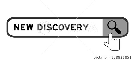 Search banner in word new design with hand over magnifier icon on white background Search banner in word new design with hand over magnifier icon on white background 138826851