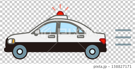警車鳴著警笛(附電線) 警車鳴著警笛(附電線) 138827171