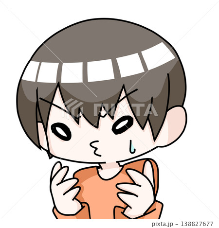 口を尖らせて焦る人 口を尖らせて焦る人 138827677