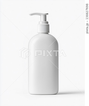 White Plastic Pump Bottle for Hand Cream on Solid Background Front View White Plastic Pump Bottle for Hand Cream on Solid Background Front View 138827698