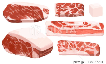 牛肉の切り方セット 138827701