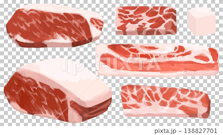 牛肉の切り方セット 138827701