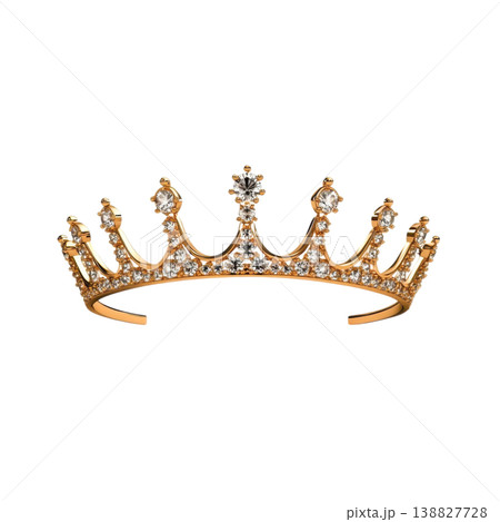 Elegant Gold Crown Adorned with Sparkling Gemstones for Royalty 138827728