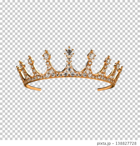 Elegant Gold Crown Adorned with Sparkling Gemstones for Royalty 138827728