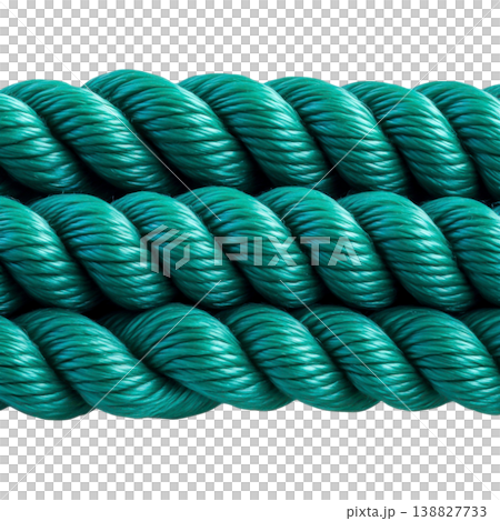 Bright Teal Nautical Rope with Twisted Fibers for Marine Applications 138827733