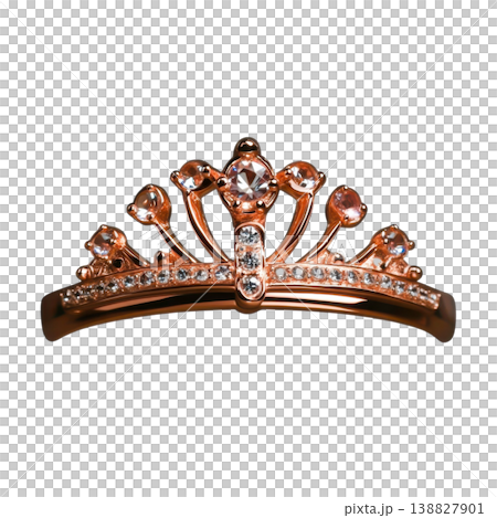 Elegant Rose Gold Crown with Sparkling Gemstones for Fashion and Jewelry 138827901