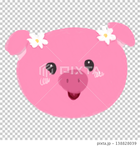 Pink Pig Cartoon Pink Animal Cartoon Farm Animals 138828039