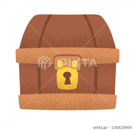 Treasure Chest Locked Front View Cartoon Treasure Chest Locked Front View Cartoon 138828909