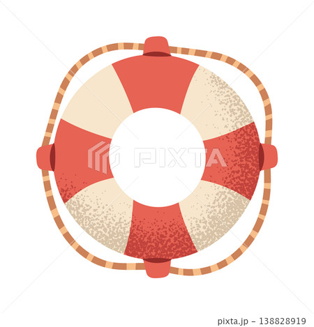 Lifesaver Ring With Rope Textured Cartoon 138828919