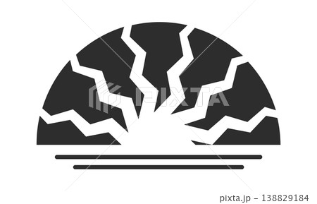 Earthquake Epicenter Cracked Ground Symbol Earthquake Epicenter Cracked Ground Symbol 138829184
