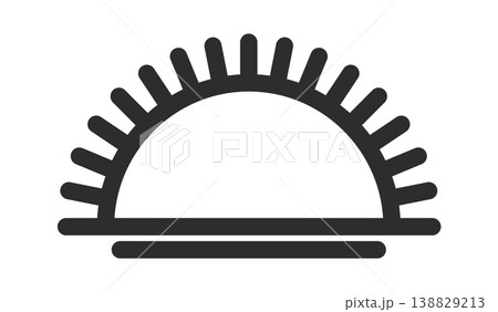 Sunrise Horizon Emblem Line Art Sunrise Horizon Emblem Line Art 138829213