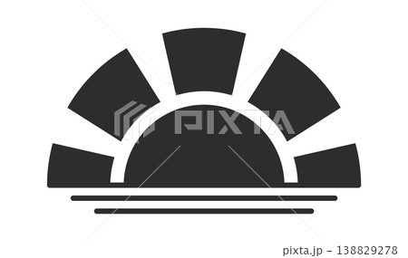 Sunrise Horizon Rays Symbol Logo 138829278