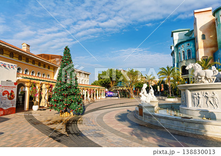 Phu Quoc, Vietnam - January 03, 2026: Iconic Clock Tower at Sunset Town, Phu Quoc Island at Morning Phu Quoc, Vietnam - January 03, 2026: Iconic Clock Tower at Sunset Town, Phu Quoc Island at Morning 138830013