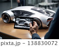 Car designer designing luxury sports car. Generative Ai 138830072