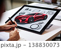 Car designer designing luxury sports car. Generative Ai 138830073