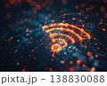 Wireless network and connection abstract data background with wifi symbol. Ai generative 138830088