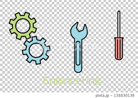 STEAM Education: A set of simple illustration icons related to engineering. STEAM Education: A set of simple illustration icons related to engineering. 138830136