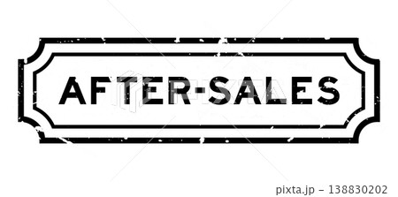 Grunge black after sales word rubber seal stamp on white background 138830202