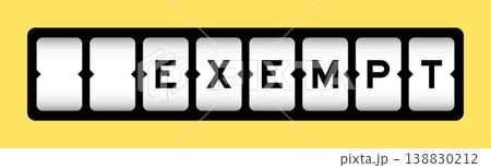Black color in word exempt on slot banner with yellow color background 138830212