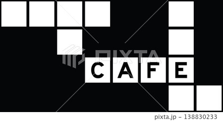 Alphabet letter in word cafe on crossword puzzle background Alphabet letter in word cafe on crossword puzzle background 138830233