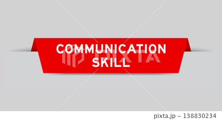 Red color inserted label with word negotiation skill on gray background 138830234