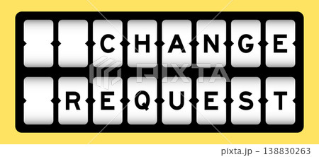 Black color in word change request on slot banner with yellow color background 138830263