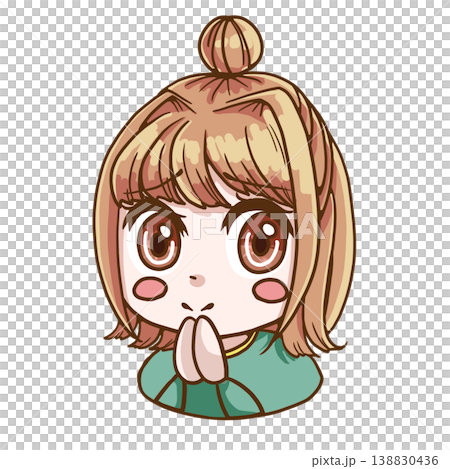 お願いするイエベ春の女の子のカラーイラスト お願いするイエベ春の女の子のカラーイラスト 138830436
