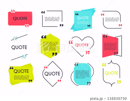 Quote blank template. Design elements, circle business card, paper sheet, information, text for your design. Quote blank template. Design elements, circle business card, paper sheet, information, text for your design. 138830730