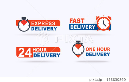 Set of fast delivery banners. Fast delivery, express and urgent shipping, services. 138830860