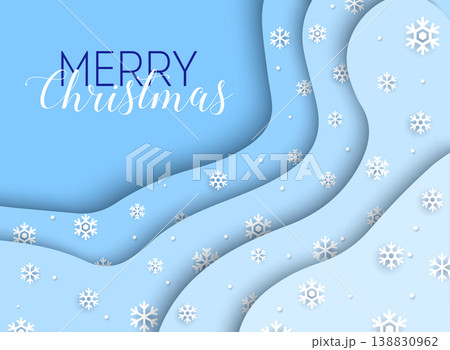Merry Christmas. White snowflakes on a blue background. Can be used for decoration, banners and card. Merry Christmas. White snowflakes on a blue background. Can be used for decoration, banners and card. 138830962