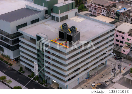 Cooling towers in data center building. Cooling towers in data center building. 138831058