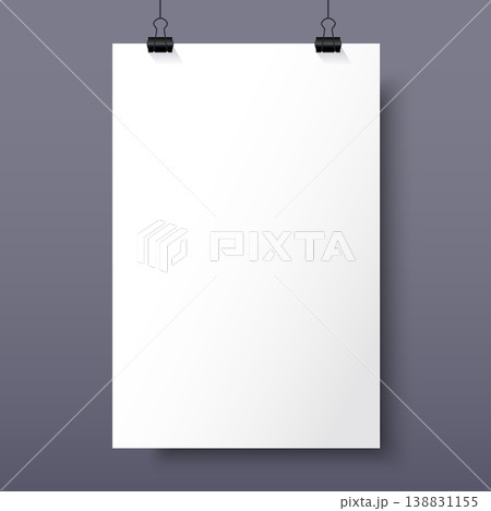 Blank white poster template. Design poster, template or mockup. Vector illustration. Blank white poster template. Design poster, template or mockup. Vector illustration. 138831155