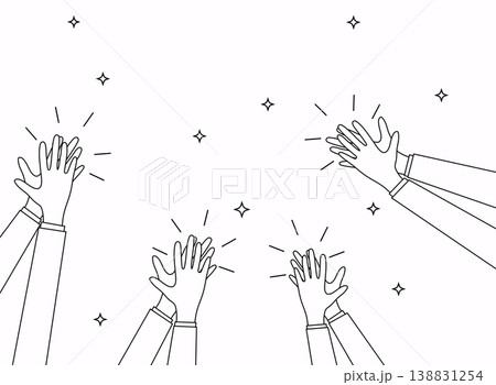 Human hands clapping. Linear design. Flat design modern vector illustration concept. 138831254