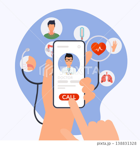 Online medical consultation concept. Flat design style modern vector illustration concept. Online medical consultation concept. Flat design style modern vector illustration concept. 138831328