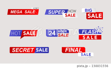 Sale banners and promo stickers. One day sales and 24 hour sale, last minute offer banner. Sale banners and promo stickers. One day sales and 24 hour sale, last minute offer banner. 138831556